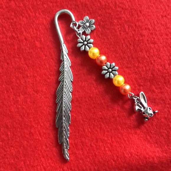 NWT, Handmade by A Charmed Life. Silver Feather Bookmark - Picture 5 of 7